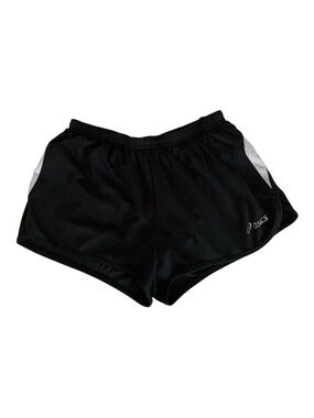 Asics Shorts Women’s Size S Black White Logo Internal Audio Pocket Running